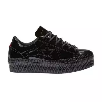 Черные женские кроссовки Converse One Star Platform Ox Patent 562604C