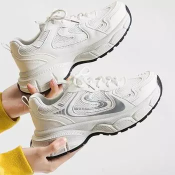 Черные женские кроссовки для папы 2025 года, новые кроссовки на платформе для бега, универсальные и легкие повседневные спортивные кроссовки 35 чёрный