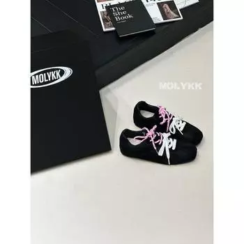 Черные женские осенние новые повседневные туфли в ретро-стиле, кожаные, с двойными шнурками, дышащая мягкая подошва 35 чёрный