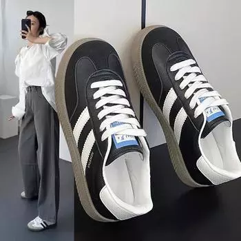 Черные женские повседневные уличные кроссовки 2024 года, весна-осень, круглый носок, спортивная обувь на шнуровке, вулканизированная обувь, водонепроницаемая обувь для скейтбординга 36 белый