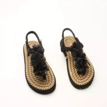 Черные женские сандалии Rope Rope