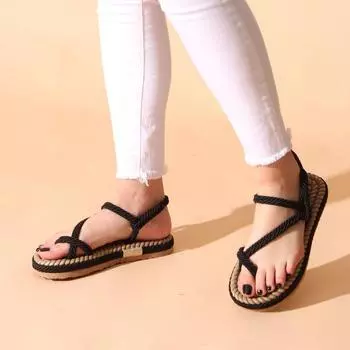 Черные женские сандалии Rope Rope