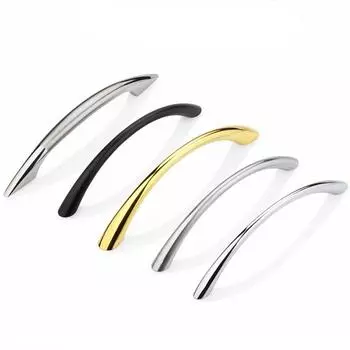 Черные золотые арочные изогнутые ручки для мебели из цинкового сплава, ручки для кухонного шкафа, современные ручки для шкафа для шкафа в спальню