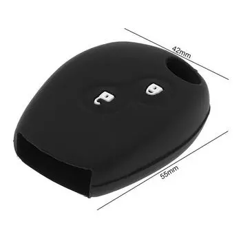 Черный 2 кнопки силиконовый прямой пластины Защитный чехол для автомобильного ключа держатель для Renault Dacia Modus Clio