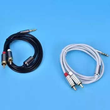 Черный 3,5 мм Revolution To 2Rca Male Lotus One Point Two Audio Computer Subwoofer Cable чёрный