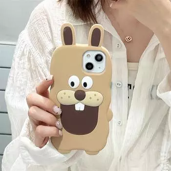 Черный 3D чехол с милым мультяшным рисунком для iPhone 14 Plus 13 12 11 Pro XS Max XR X SE 20 6S 6 7 8 Plus, роскошный мягкий силиконовый чехол для телефона для детей For iphone 11 бежевый