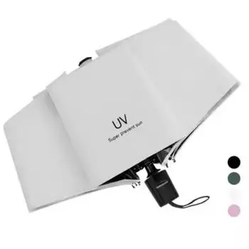 Черный 6-реберный обратный солнцезащитный зонт с возможностью выбора цвета