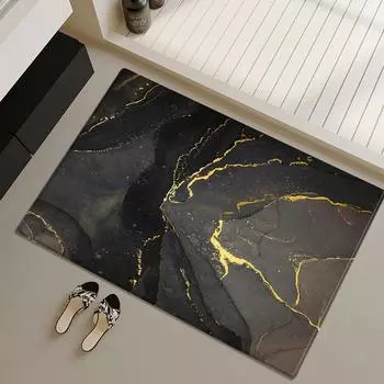 Черный абстрактный коврик для двери 4 размера, впитывающий воду, коврик для ванной комнаты, кухни, дверного проема, туалета 40x60cm