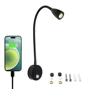 Черный алюминиевый 3000K 6000K Гусиная шея 12 вольт фонарик для карт, светодиодный рабочий фонарь для дома, автомобиля, грузовика, лодки, автофургона и самолета