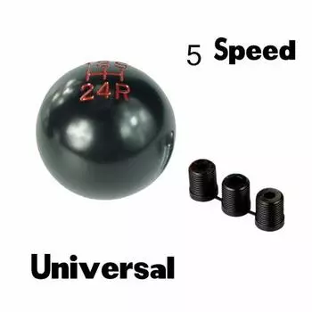 Черный алюминиевый 5-ступенчатый шарообразный ручной рычаг переключения передач, головка рычага переключения передач с адаптером
