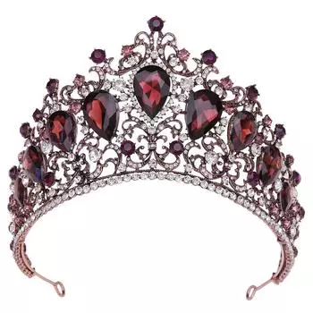 Черный аристократический головной убор в европейском стиле, классическая барочная цветная бриллиантовая корона, ретро-вечерняя свадебная корона для невесты