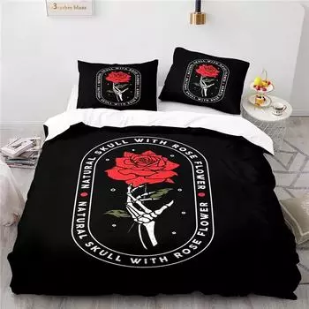 Черный Art Rose Flowers 3D комплект постельного белья для женщин и девочек цифровая печать пододеяльник наволочка Twin Full Queen King Size домашний текстиль 135x200cm