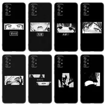 Черный эстетический чехол для телефона с аниме аниме для Samsung Galaxy A21 A30 A50 A52 S A13 A22 A32 4G A23 A33 A53 A73 5G A12 A31 A51 A70 A71 A72 Samsung A22 4G