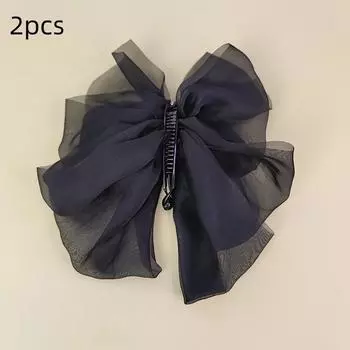 Черный атласный очень большой бант-заколка для волос Бананы Заколка для волос на затылок Салонные профессиональные фиксирующие заколки для волос