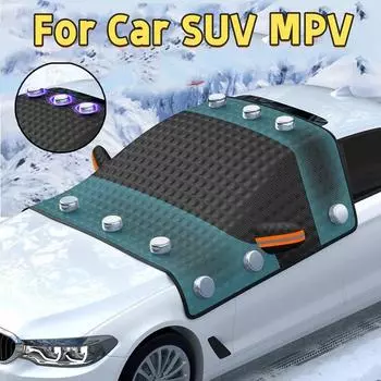 Черный автомобильный щиток от снега, лобовое стекло, солнцезащитный козырек, стеклянный солнцезащитный козырек, утолщенный магнитный присоска, чехол от снега, антизамерзающее автомобильное покрытие