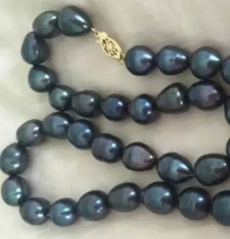 Черный барочный жемчуг пресноводный 8-9 мм.