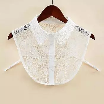 Черный белый искусственный воротник для женской рубашки кружевная вышивка ложный воротник свитер платье съемные воротники лацканы блузка топ галстуки