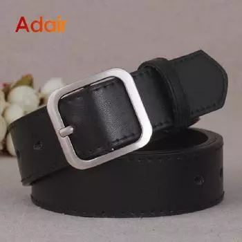Черный, белый, однотонный модный ремень для женщин, джинсовый брючный ремень, высокое качество, женское платье, джинсовый ремень, женский пояс DT008 100cm чёрный/серебряный
