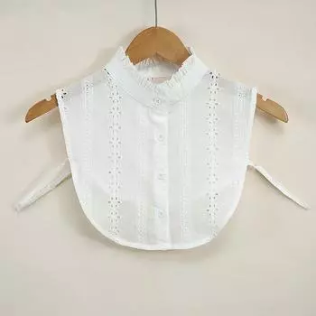 Черный белый воротник-стойка для женщин, блузка-рубашка, съемный воротник-рубашка, блузка с ложным воротником, съемный узелок Kraagie