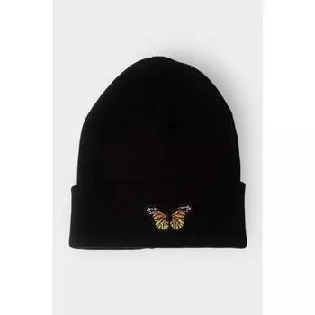 Черный берет-бабочка