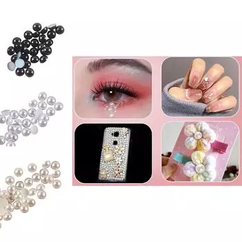 Черный бежевый все размеры искусственный жемчуг ABS пластик полукруглый свободный шарик для DIY ремесла одежды L бежевый