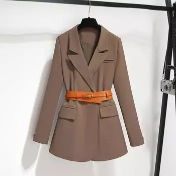 Черный блейзер весна новый корейский вариант свободный профессиональный высококачественный повседневный маленький костюм топ S хаки