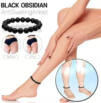 Черный браслет против отеков, лимфодренажный браслет, магнитный браслет, ювелирный подарок для женщин и мужчин One Size чёрный