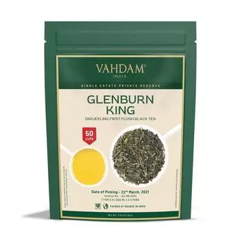 Черный чай Дарджилинг Гленберн Кинг (100 г), Glenburn King Darjeeling Black Tea, VAHDAM