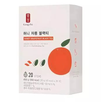 Черный чай Gong Cha Honey Grapefruit 20 пакетиков – Корейский фруктовый антиоксидантный чай 1 box (20 Tea Bags)