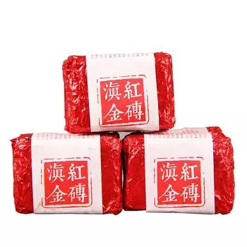 Юньнаньский черный чай Dianhong Gold Brick Крупнолистовой черный чай, маленький квадратный кирпич 100 г