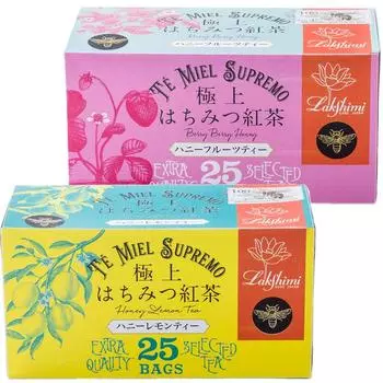 Черный чай Lakshimi Premium Honey Tea с медом и лимоном, медово-фруктовый чай 2 вида, по 1 набору каждого (Лакшми)