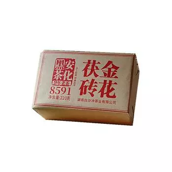 Черный чай ручной работы Хунань Аньхуа в кирпиче 220 г - Golden Flower Fu Brick