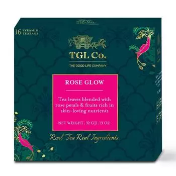 Черный чай с Розой для сияния кожи (16 пак, 2 г), Rose Glow Tea, TGL Co.