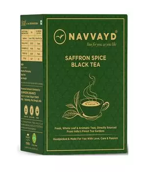 Черный чай с Шафраном и специями (100 г), Saffron Spice Black Tea, Navvayd