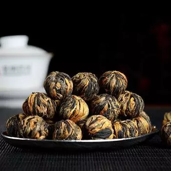 Черный чай Supreme Yunnan Dianhong Dragon Pearl Dian Hong шариковые бутоны 250г банка