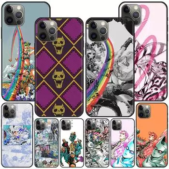 Черный чехол аниме J-Jojos для Apple Iphone 11 13 12 Mini 14 Pro Max Xr 7 8 + Se 2020 Xs 6 6s Plus 5 5S, силиконовый чехол для телефона iPhone 14 Plus