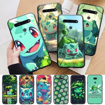 Черный чехол AP2 Bulbasaur Pokemon для iPhone 16 15 Plus 14 13 12 11 Pro 8 7 6S SE 5S X XR XS Max Realme C30 C33 C31 9I Huawei Y8P Y9 Sofe Cover Huawei Y6 2018 кожа буйвола