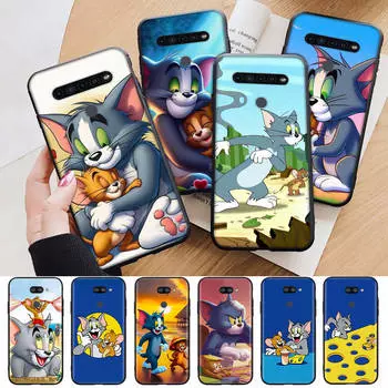 Черный чехол AT22 с изображением Тома и Джерри для Xiaomi Poco X6 M5 M6 F5 F6 F1 C65 C55 C50 C51 C40 Redmi Note 7 8 14C A3X 13C 12C 11 10A 9C Pro Sofe Cover Xiaomi Mi 10T кожа буйвола