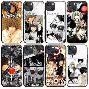 Черный чехол B-30 Death Note для Redmi 10A 10C 12C 13C 9A 9C 9T A3X Note 10 9 9S 10S iPhone 11 12 13 14 15 16 X XS Pro Max Mini 7 8 Plus XR Xiaomi Poco M6 4G аэро