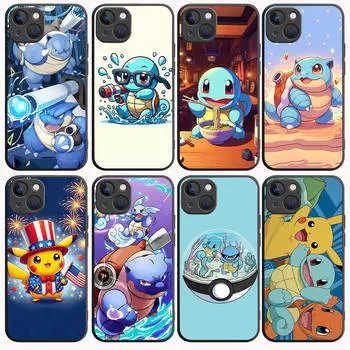 Черный чехол B-78 Pokemon Squirtle для OPPO A5 A9 A15 A16 A55 A94 A95 A96 Reno 6 7 8 10 5G Realme 7I 8I C30 C31 VIVO V23E V25 V27 Pro Y20S Y17S Realme C21y бездна
