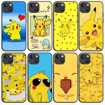 Черный чехол B-79 Pokemon Pikchu для OPPO A5 A9 A15 A16 A55 A94 A95 A96 Reno 6 7 8 10 5G Realme 7I 8I C30 C31 VIVO V23E V25 V27 Pro Y20S Y17S VIVO Y21 кожа буйвола