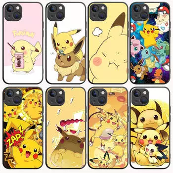 Черный чехол B-81 Pikchu Pokemon для OPPO A5 A9 A15 A16 A55 A94 A95 A96 Reno 6 7 8 10 5G Realme 7I 8I C30 C31 VIVO V23E V25 V27 Pro Y20S Y17S VIVO Y36 5G коричневато-жёлтый