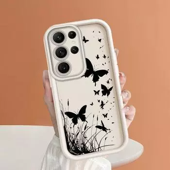 Черный чехол-бабочка для iPhone Samsung Galaxy Xiaomi Redmi POCO HUAWEI Honor противоударный резиновый мягкий гибкий чехол Xiaomi Poco X5 5G