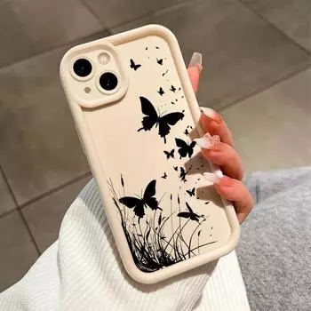 Черный чехол-бабочка для телефона Realme OPPO Reno VIVO Infinix Tecno Oneplus с полной защитой камеры, противоударный резиновый чехол OPPO A57 2022