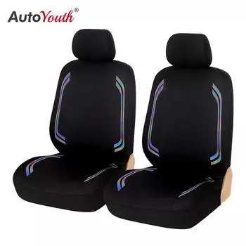 Черный чехол для автомобильного сиденья из 2 предметов, уникальный светочувствительный модный дизайн, съемный чехол для сиденья