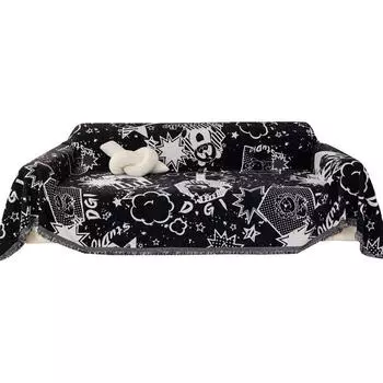 Черный чехол для дивана из синели на все сезоны, новое тканевое полотенце для дивана, полное покрытие, универсальное противоскользящее одеяло 180*130cm