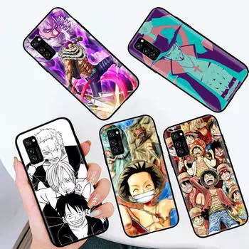 Черный чехол для iPhone 16 15 Plus 14 13 12 11 Pro 8 6 SE XR XS Max P30 Nova 5T Y5P Y6 Y7 Y8P Y9 Realme C30 C33 C31 W-81 One Piece Huawei Y7 Prime 2019 арлекин