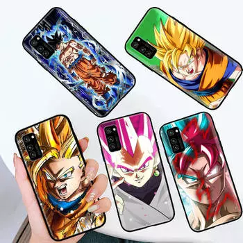 Черный чехол для iPhone 16 15 Plus 14 13 12 11 Pro 8 6 SE XR XS Max P30 Nova 5T Y5P Y6 Y7 Y8P Y9 Realme C30 C33 C31 W-86 Dragon Ball Super VIVO Y10 4G аэро