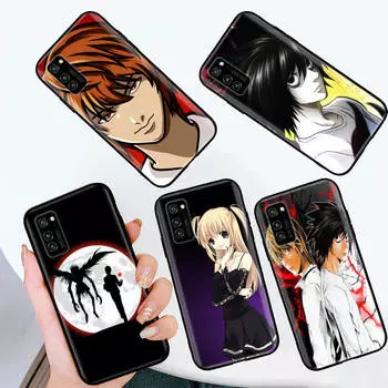 Черный чехол для iPhone 16 15 Plus 14 13 12 11 Pro 8 6 SE XR XS Max P30 Nova 5T Y5P Y6 Y7 Y8P Y9 Realme C30 C33 C31 W-62 Death Note iPhone 6 Plus капри