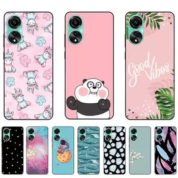 Черный чехол для Oppo A78 CPH2483, Мягкая силиконовая задняя крышка из ТПУ с защитой от падения на OppoA78, противоударный 6,56-дюймовый, полный защитный бампер на 360 градусов oppo A78-Style 1